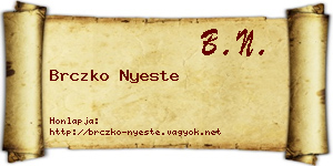 Brczko Nyeste névjegykártya